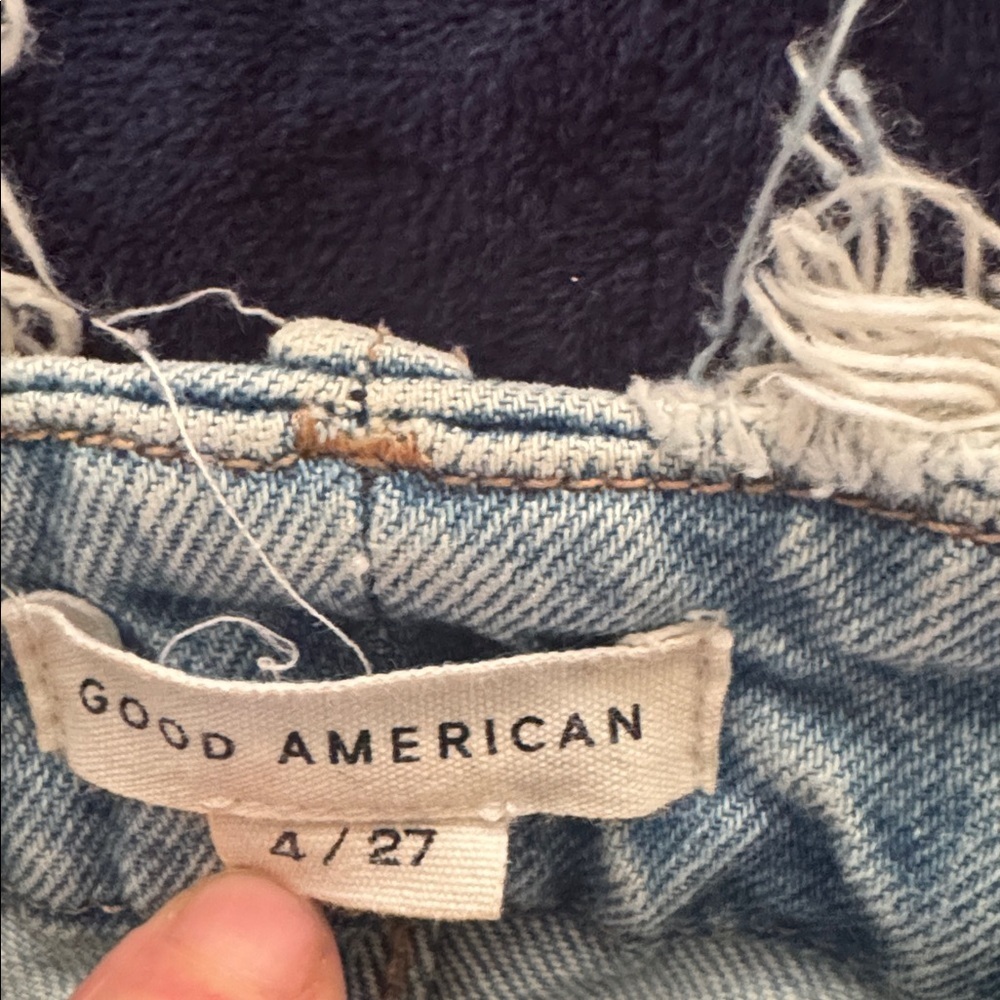 Good American Light Blue Distressed Ankle Jeans size 4 - Picture 4 of 5
